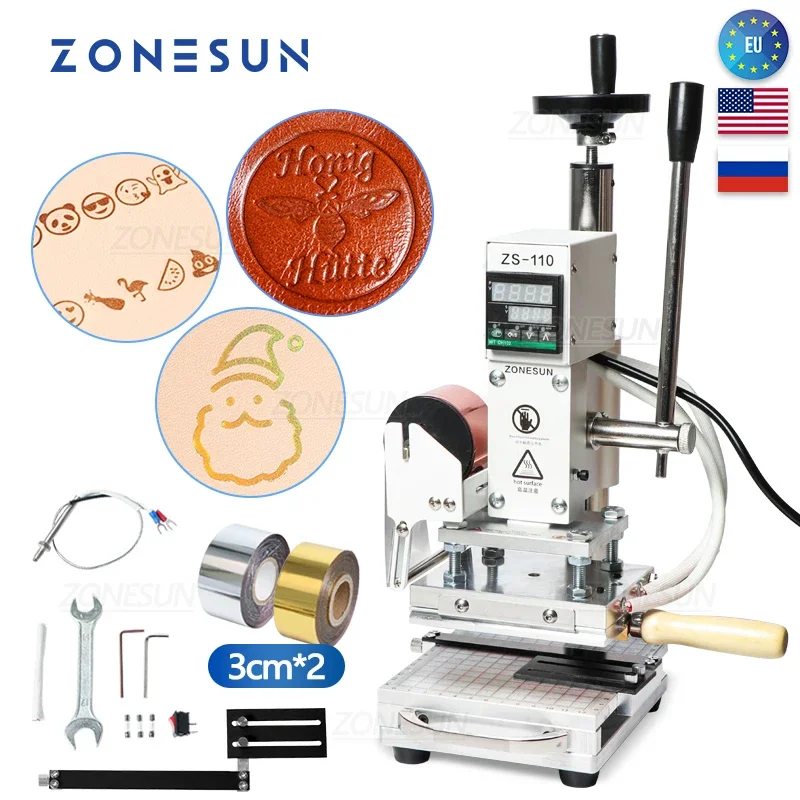 ZONESUN ZS110 Hot Foil Stampin - Leatherwork Hand Press ulasan dan harga